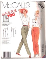 3181 MCCALLS PLEATED POCKET TUMMY CONTROL PANTS PATTERN 10  14, or 20 UNCUT CHOICE